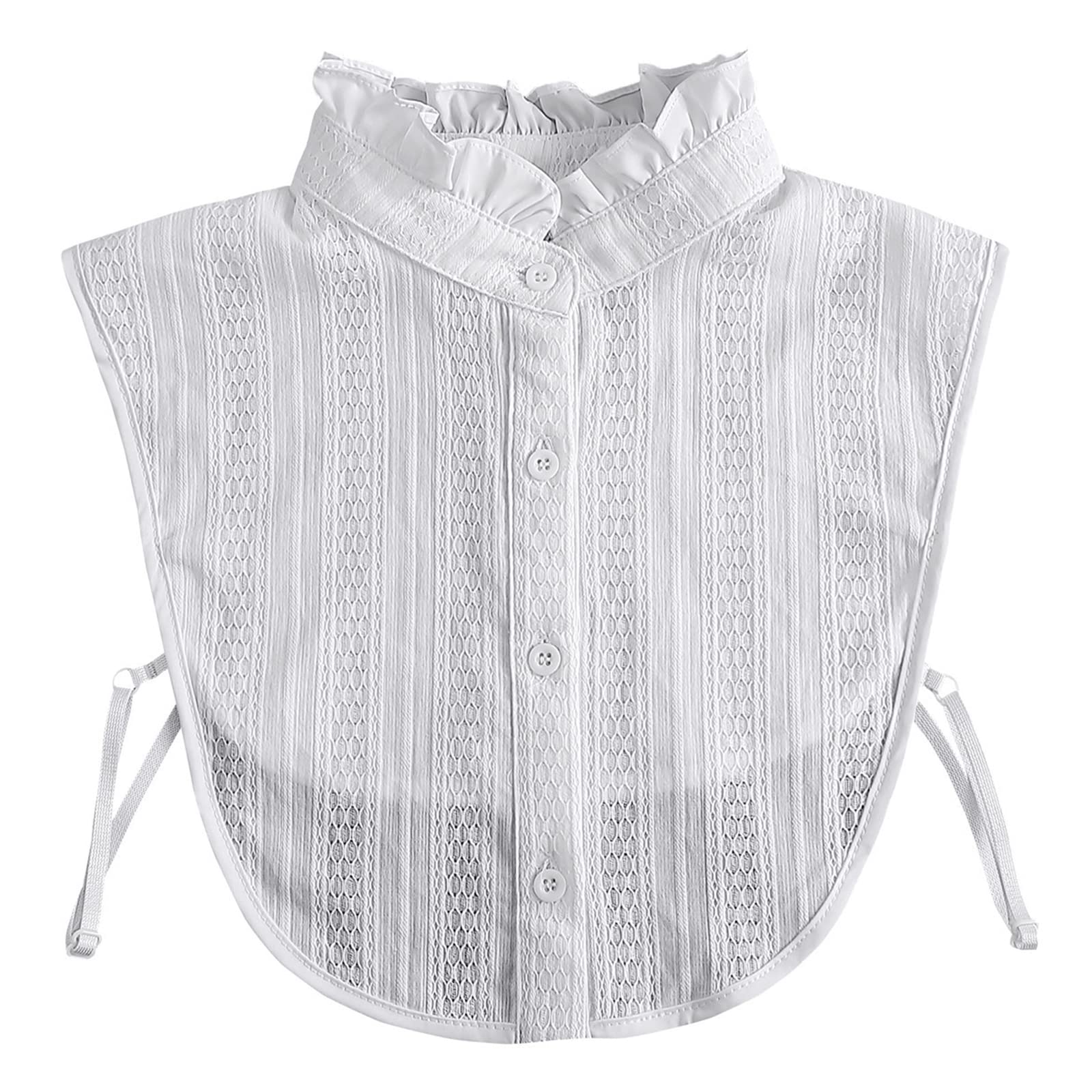 NiceYnnHalf Shirt False Collar Hollow Out Lace White Black Flower Collar for Women Girls