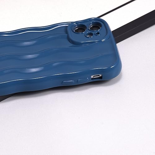Miniatura 5 de Funda para iPhone 11, funda de silicona suave y delgada con patrón de ondas de agua para iPhone 11, azul