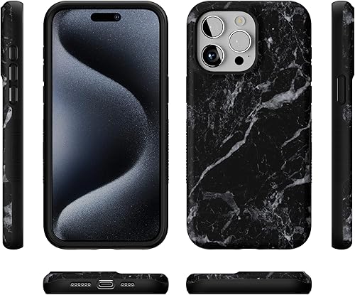 Vista 1105 de Casely Funda para iPhone 15 Pro Jardín Secreto Flores mixtas Funda atrevida Compatible con MagSafe y botón de acción Jardín Secreto Floral