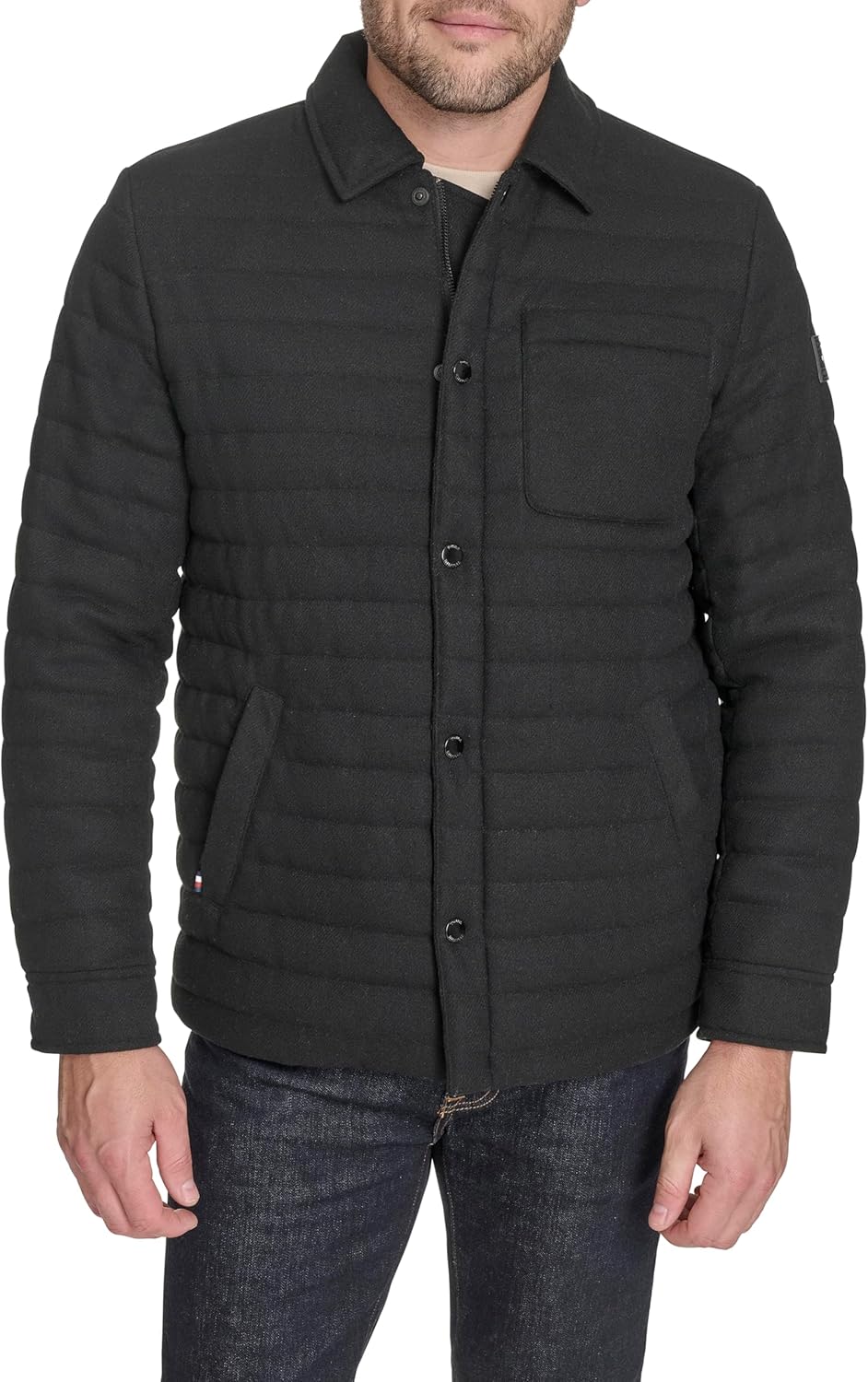 Tommy Hilfiger Men's Quilted Wool Blend Shacket