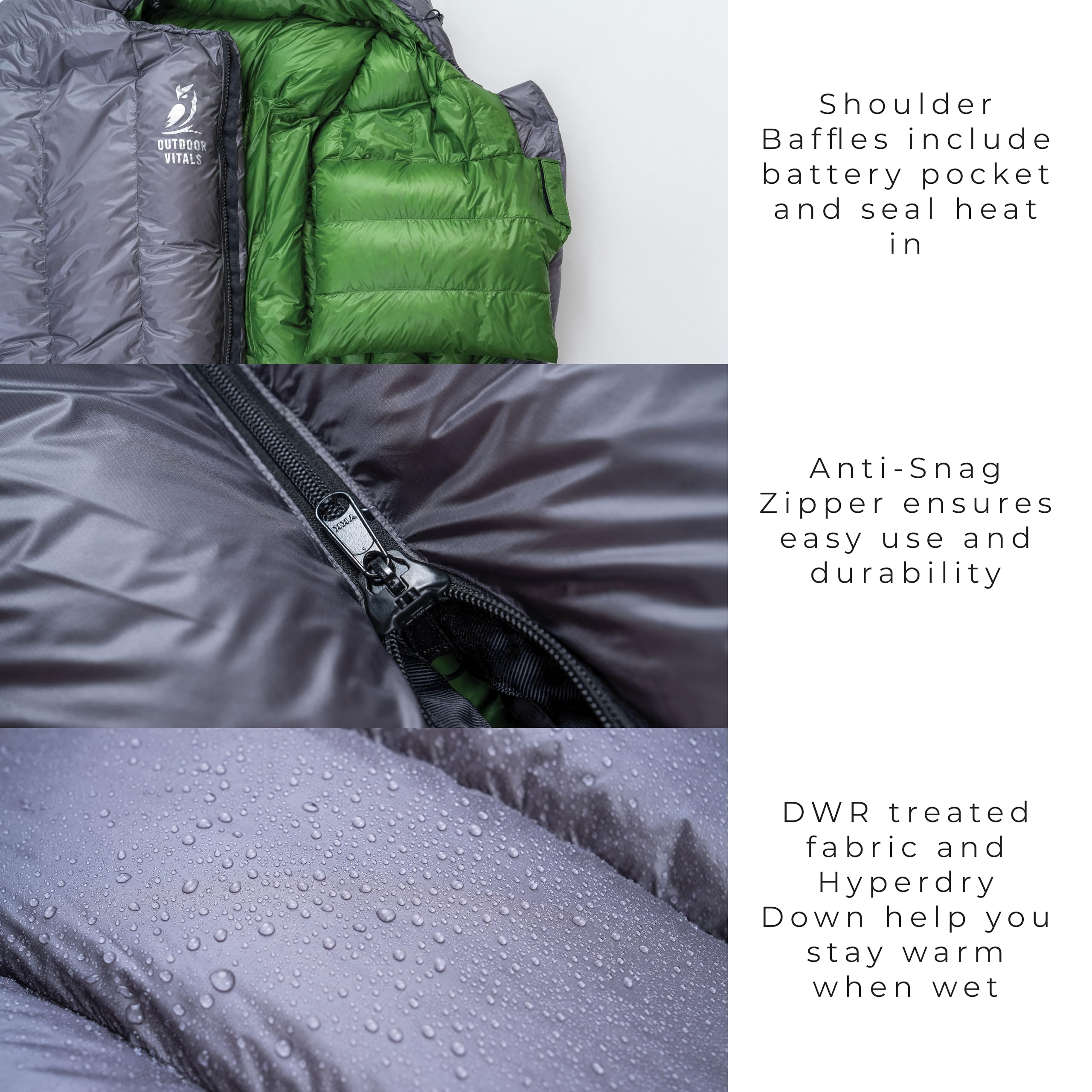 Outdoor Vitals Summit Śpiwór o mocy 800+ napełnienia, rozruch poniżej 0,9 kg, ultralekki śpiwór puchowy z plecakiem, dla mumii, do lekkich wędrówek i biwakowania