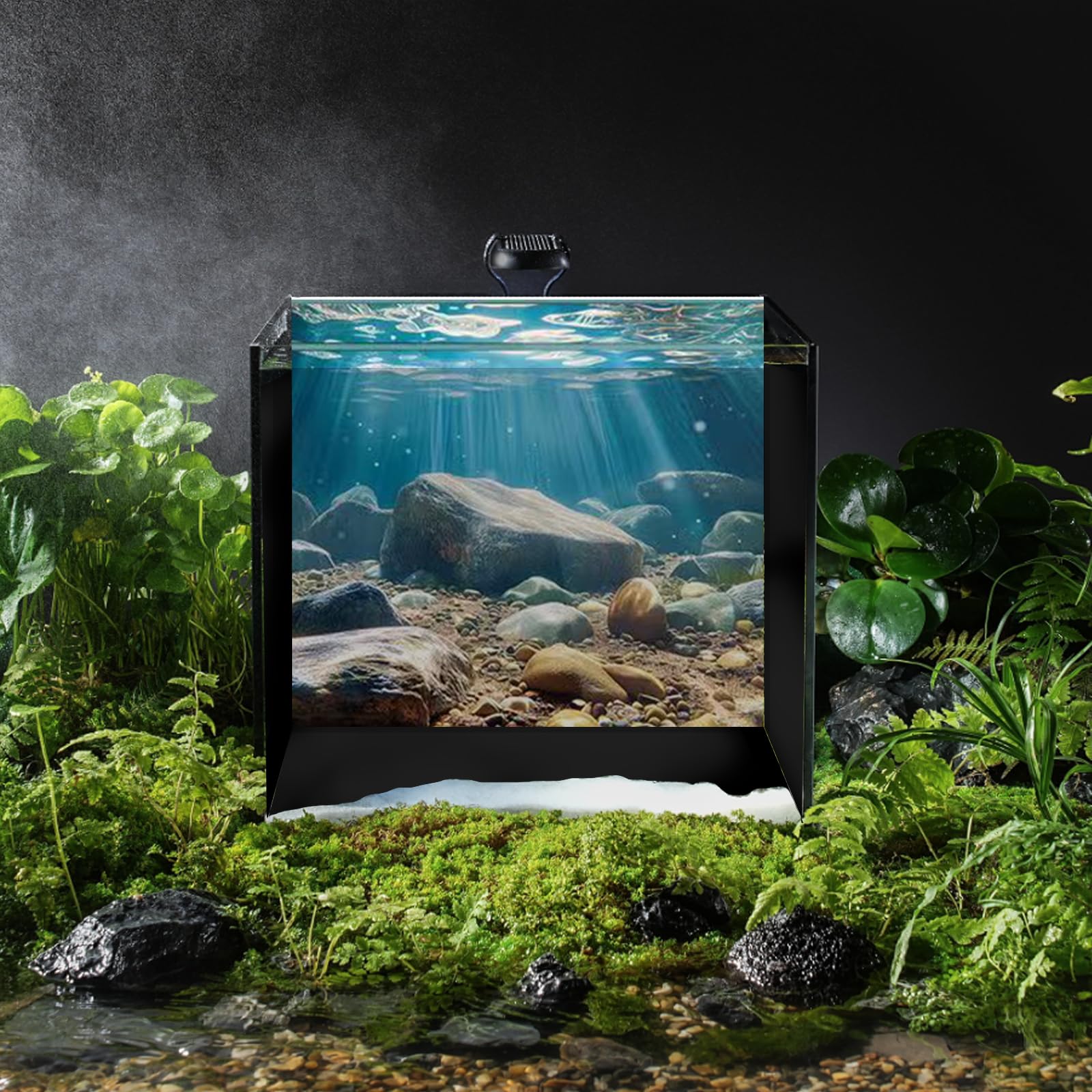 Fondo de pecera de paisaje natural, fondo de acuario, pegatinas de acuario boutique, 30 cm, 40 cm, 50 cm, 60 cm, 80 cm (océano-1, 40 x 80 cm)