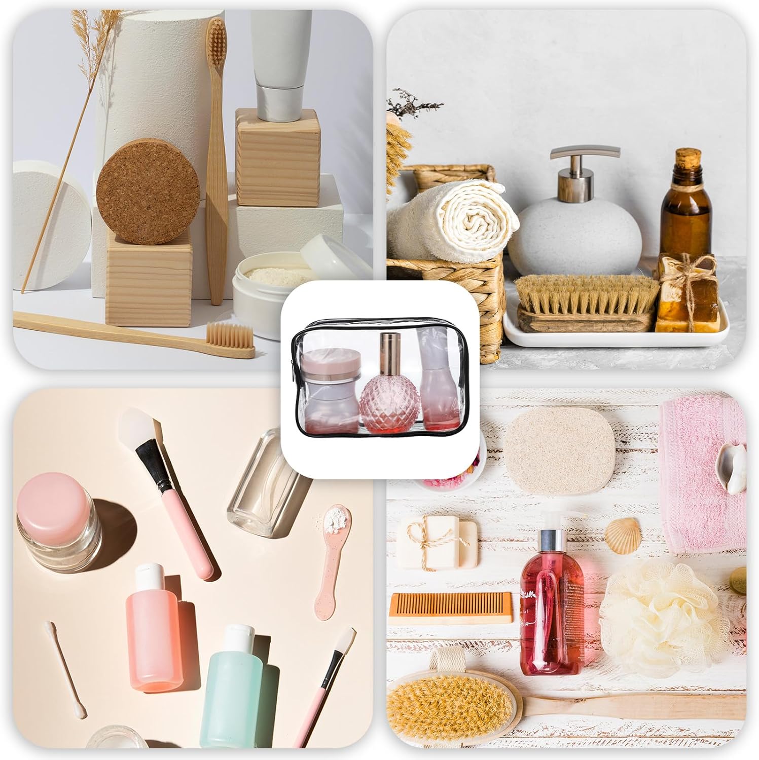 28 PCS Clear Makeup Bags Bulk PVC Waterproof Toiletry Bag for Travel, Portable Zippered Cosmetic Bags for Women Men Travel Vacation Bathroom Organizing - Image 7