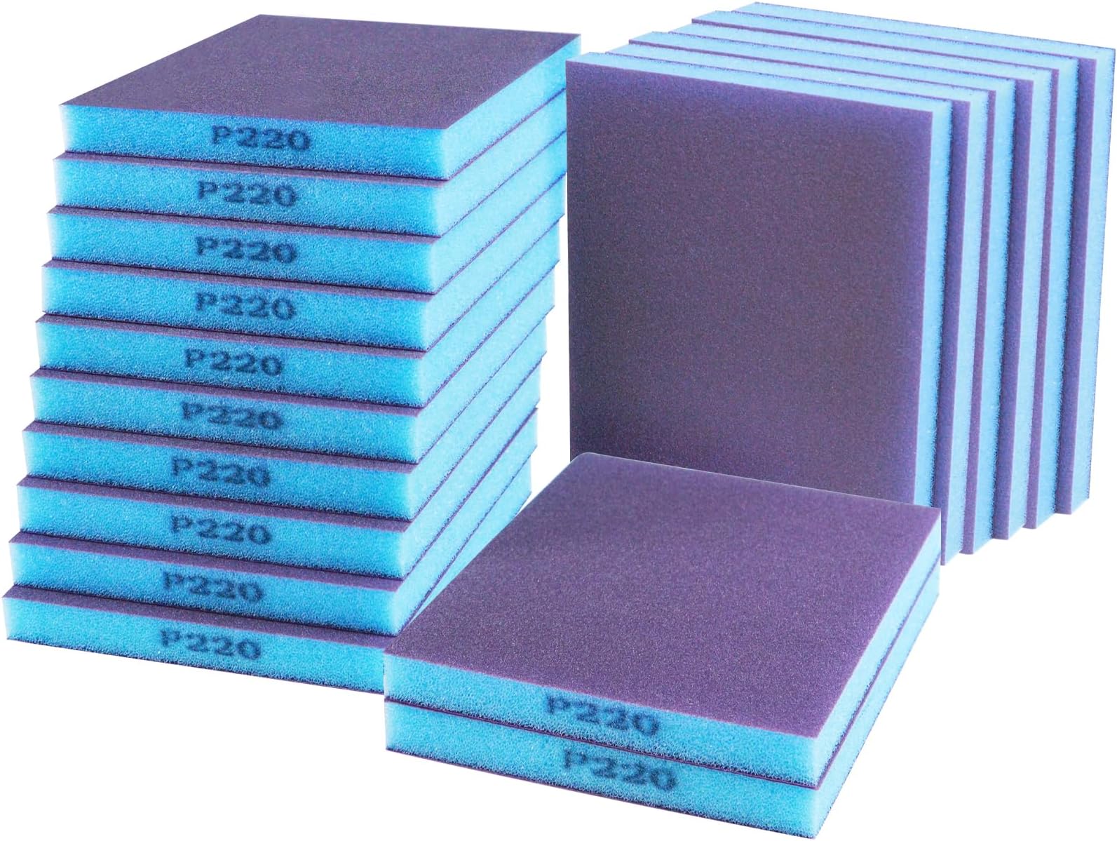 18pcs Sanding Sponge 220 grit Soft Sanding Block Washable and Reusable, Double-Sided Sponge Sanding Blocks Wet Dry Sandpaper Pad for Wood Metal FurniturePaint