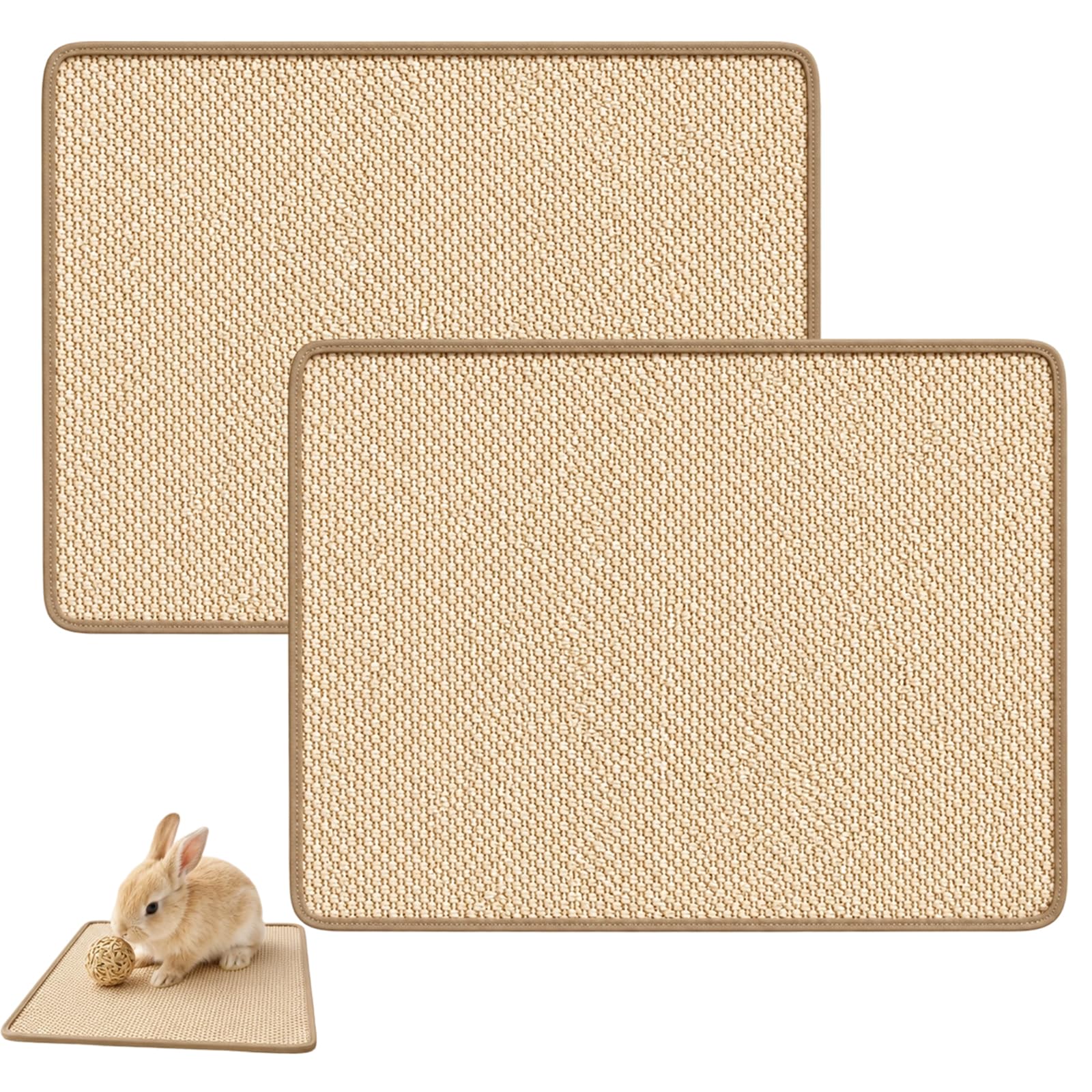 JBLJDWD 2Pcs Rabbit Mat and Bed Set, Scratch Mat, Two Piece Indoor Accessories for Small Pets