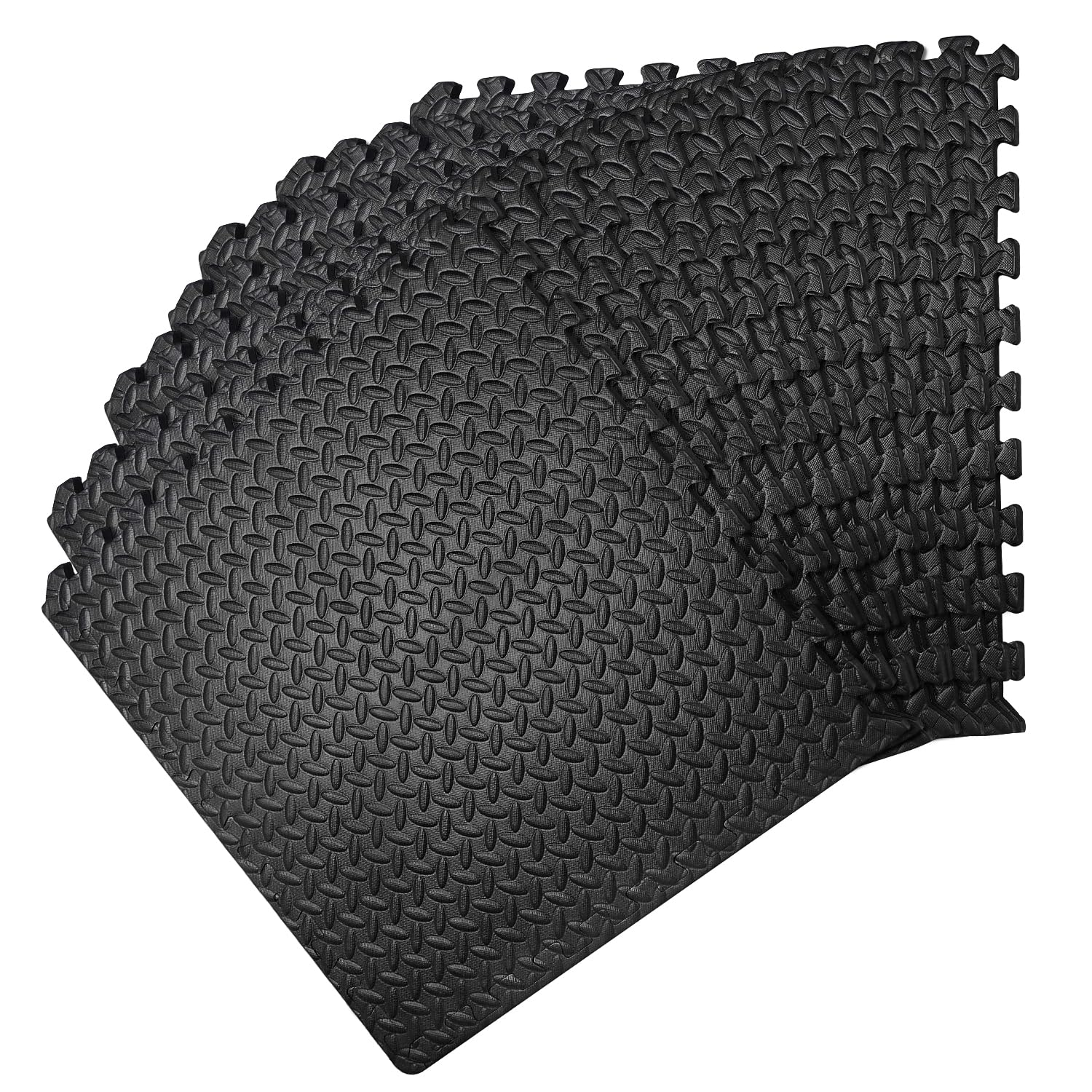 Interlocking Foam Mats Soft | 12Pcs Eva Exercise Mat | Rubber Matting Non-Slip for Gym Floor | Black Thick Yoga Exercise Matt for Home, Gym, Or Office | Perfect for Screeching, Yoga, & More (Black)-image-47