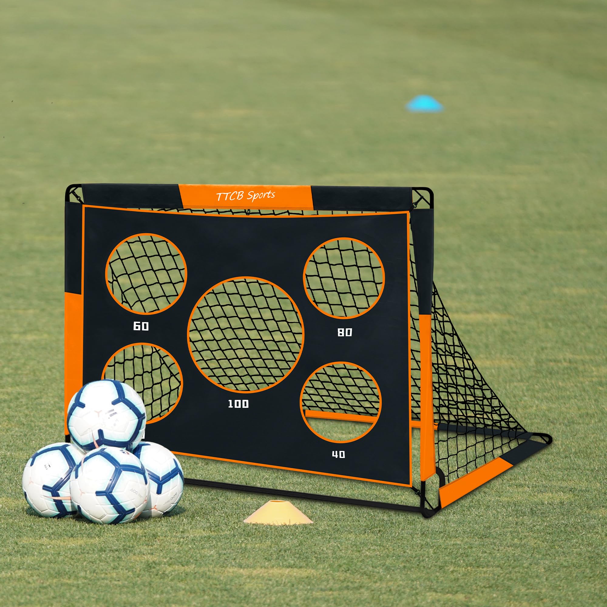 Porte Da Calcio Pop-Up Aktive - 2 Pezzi, 120x80 Cm, Per Bambini Da 5 Anni
