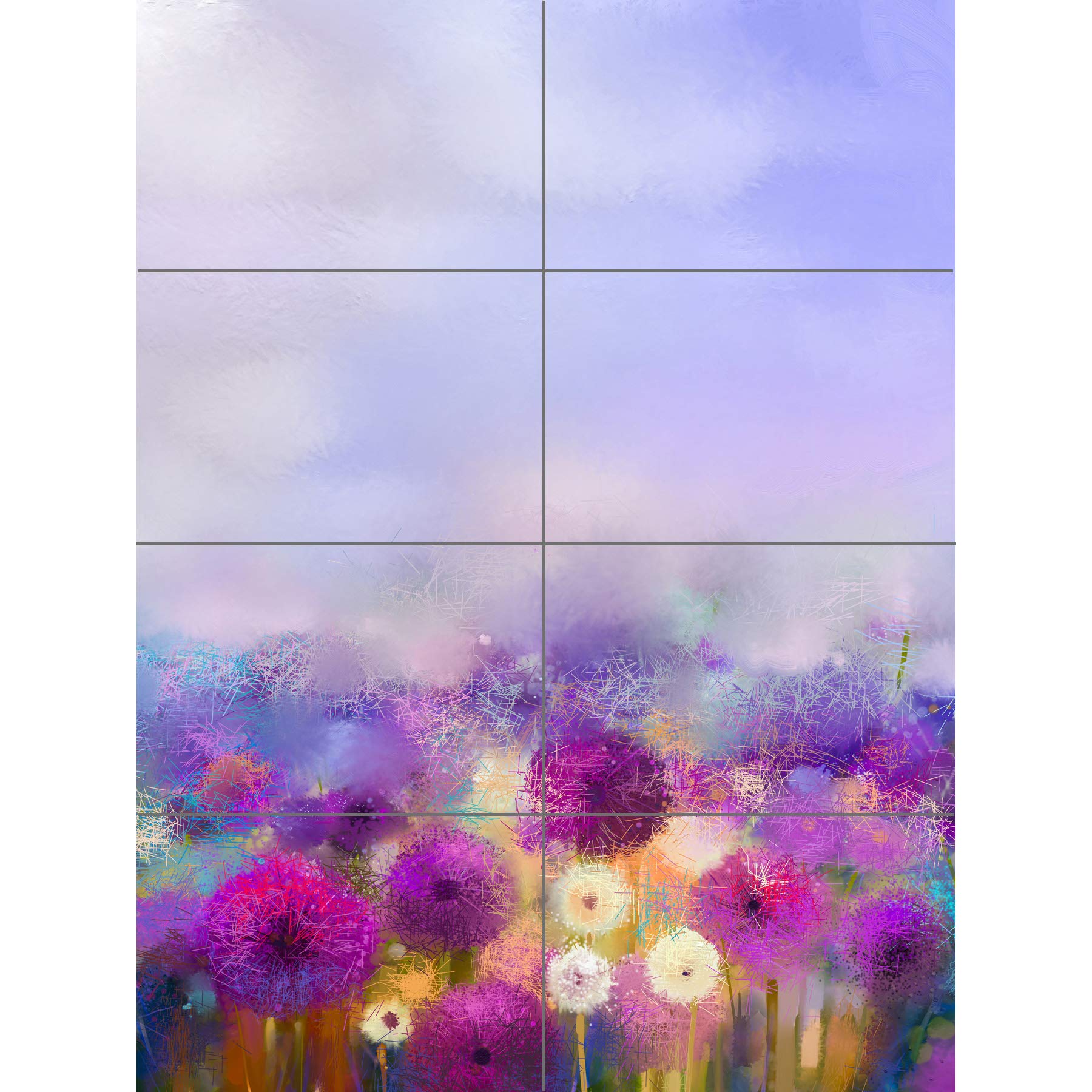 Artery8 Field of Onion Flowers XL Giant Panel Poster (8 Sections)