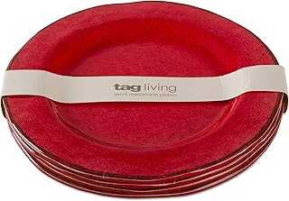 tag Trade Associate Group, Plate Veranda Melamine Salad Red, 4 Count
