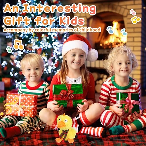 Miniatura 5 de Pato bailarín cantante, pato quacking, sacudida del cuerpo, juguete musical de pato de peluche canciones inglesas cantando regalos animados de