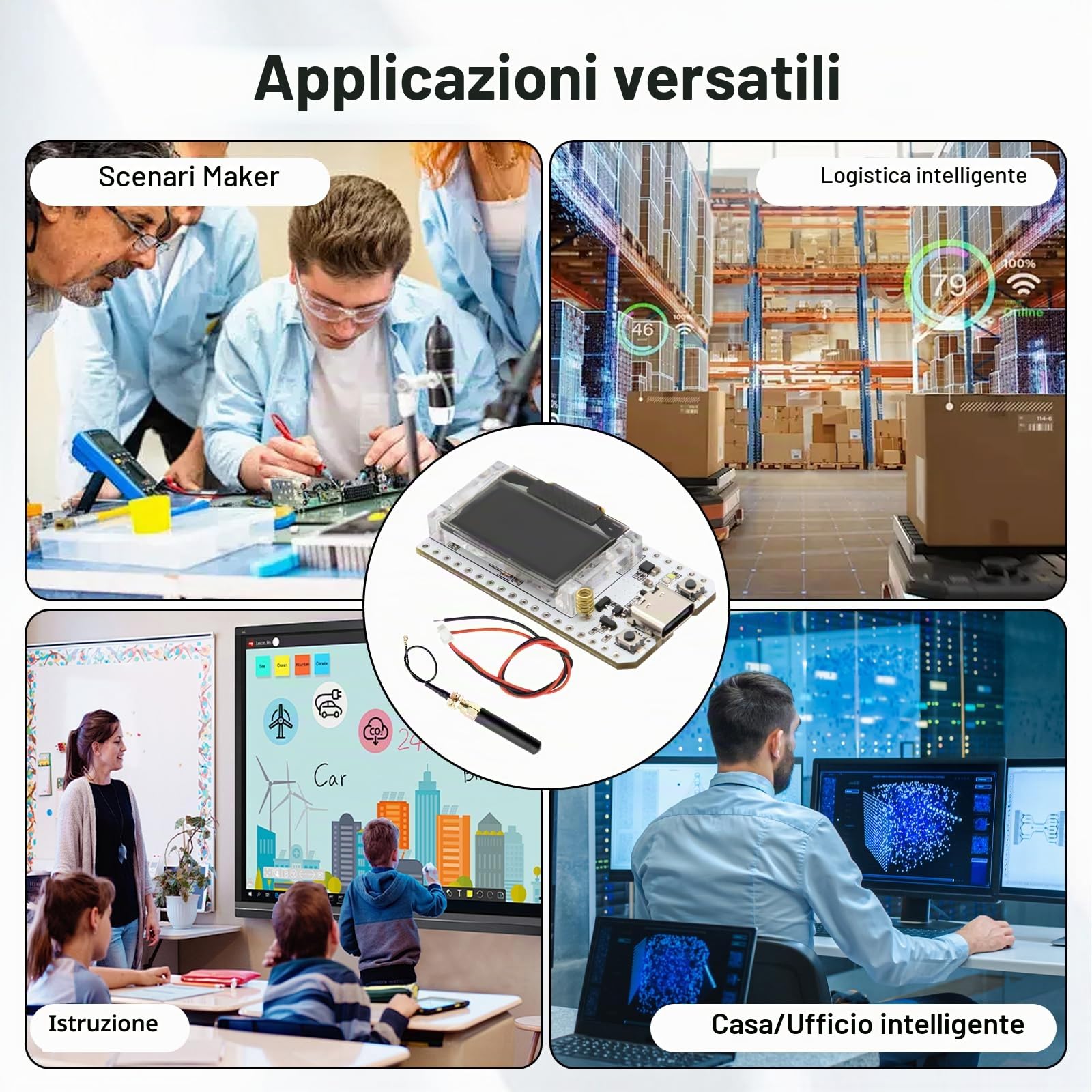 ARCELI LoRa ESP V3 Board con 3000 mAh Battery Set, Meshtastic LoRa ESP32 Kit di sviluppo con antenna da 868 MHz e display OLED, WiFi + BLE Dual-Core IoT Board compatibile con Arduino/Mesh tastic (2