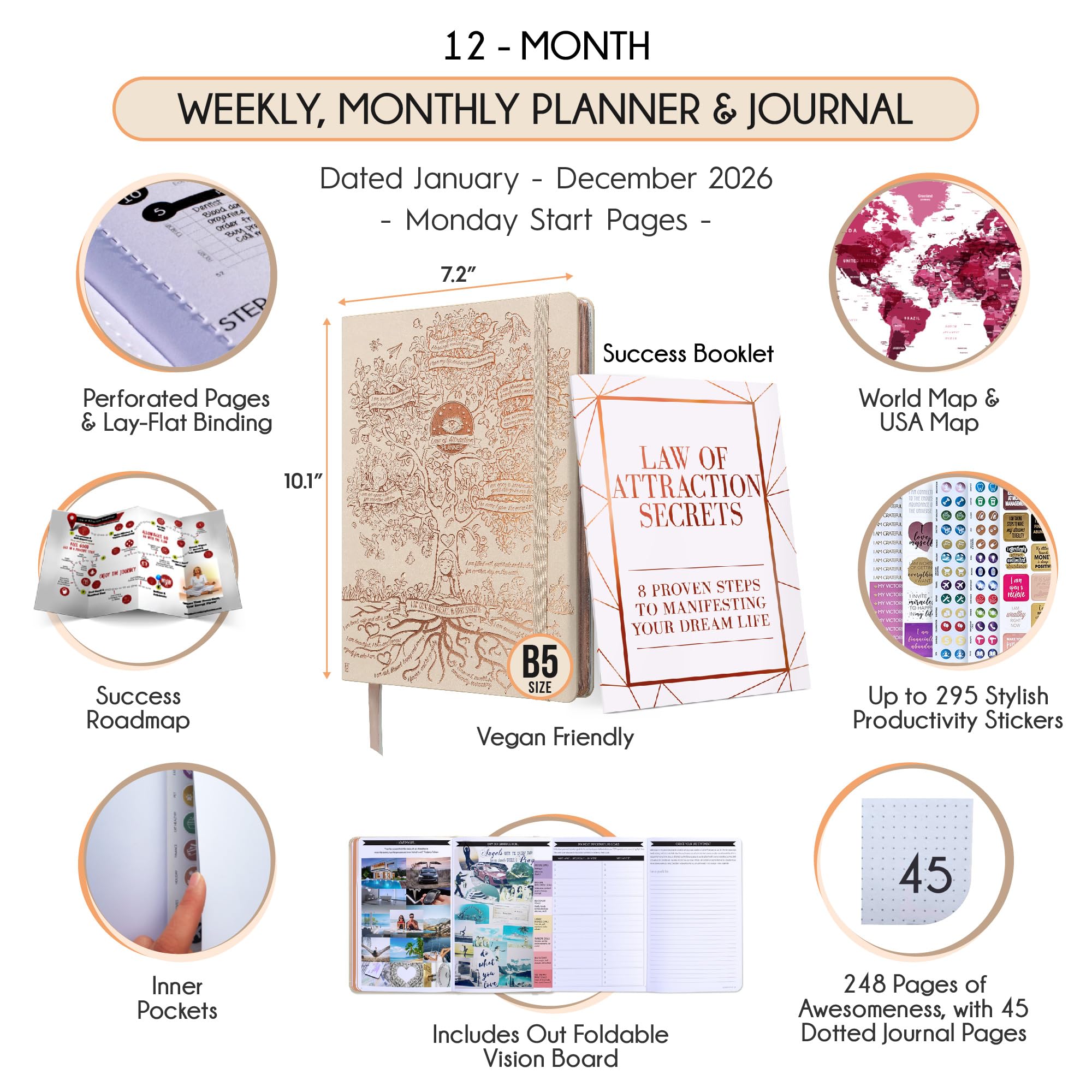 Image secondaire de Planificateur de la Loi de l'Attraction 2026 - Organisateur de Vie et Productivité