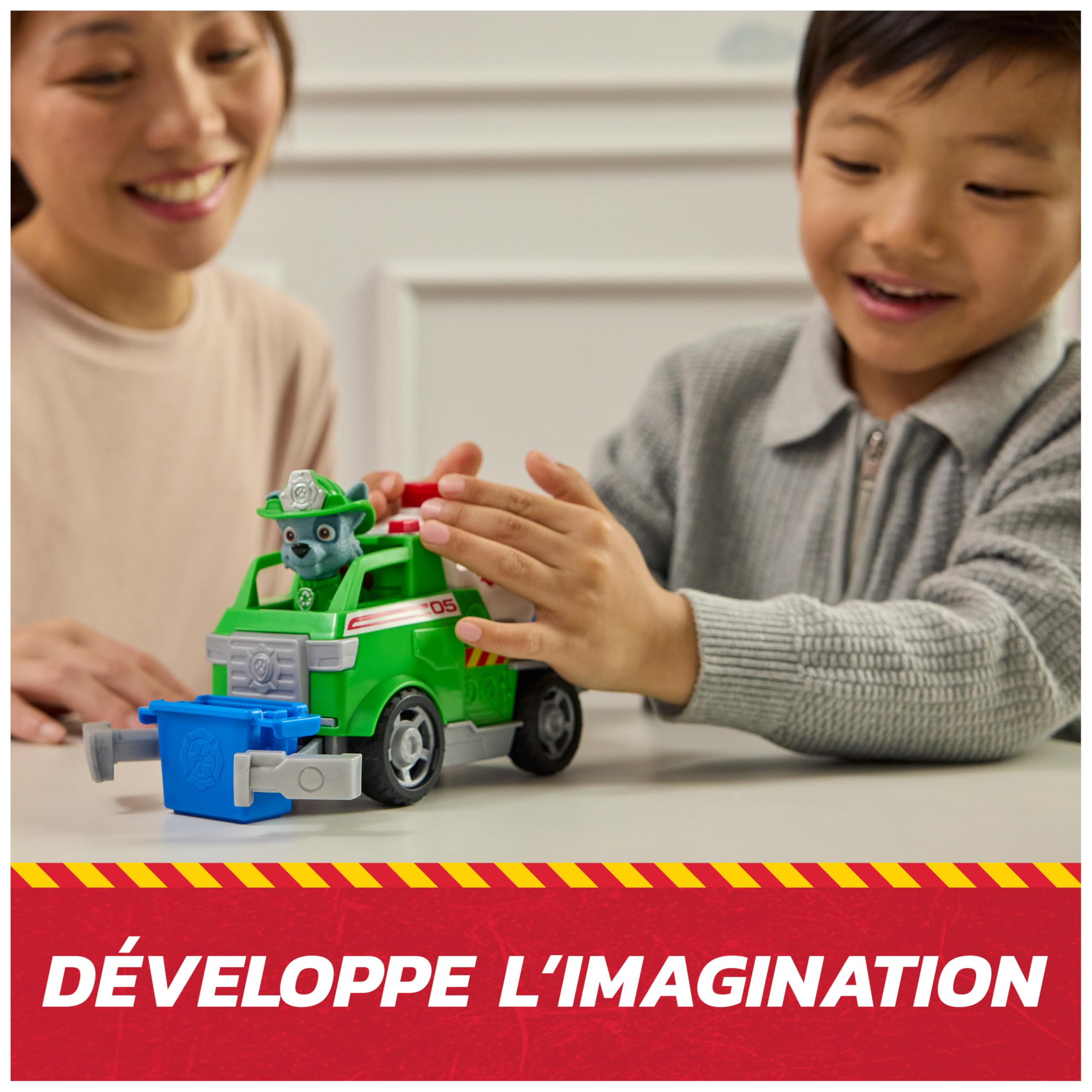 Paw Patrol - Pat Patrouille - Véhicule Figurine Rocky Fire Rescue Mission Pompiers - Voiture Figurine À Collectionner - Bac Et Pince - Pat Patrouille Jouet - Voiture Enfant - Jouet Enfant 3 Ans Et +