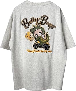 [コリスコ] BETTY BOOP ベティ ブープ 総刺繍 プリント Tシャツ ベティちゃん 恐竜 着ぐるみ バイク メンズ ユニセックス