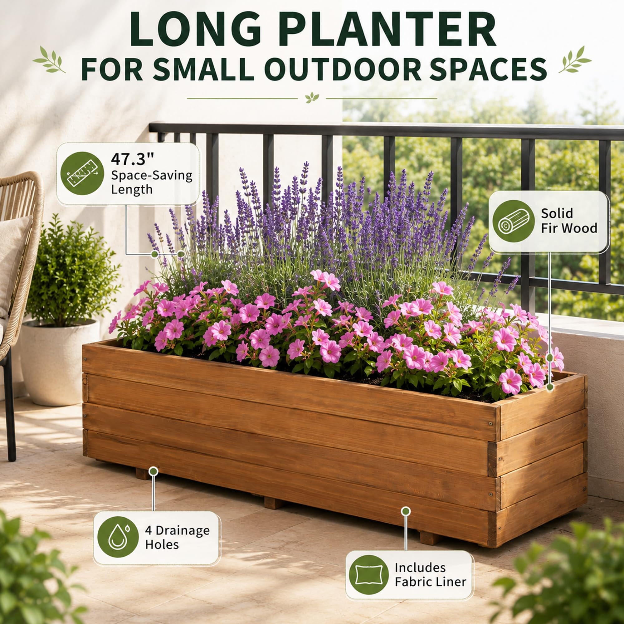 Fir Wood Raised Garden Bed - Tomato Planter -4