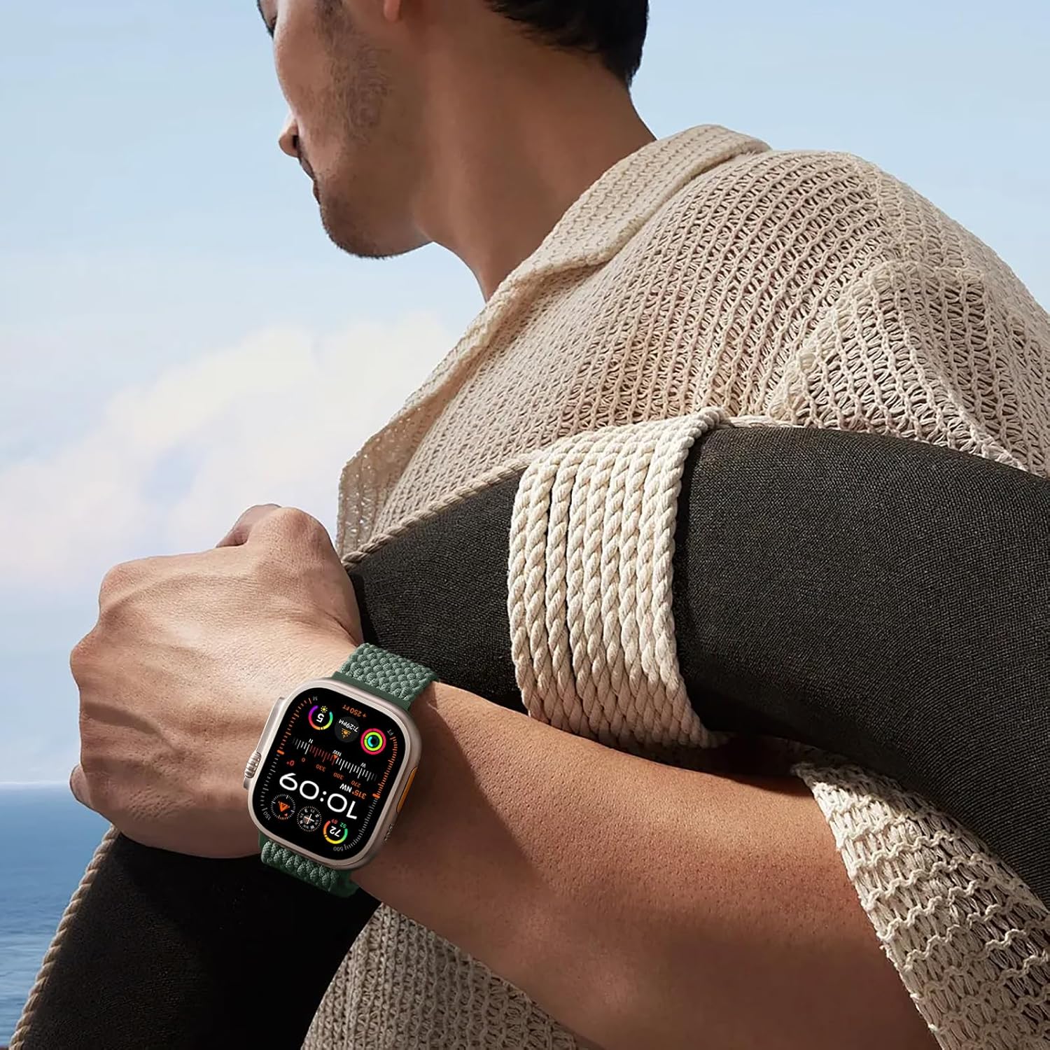 JKD Nylon Sport Solo Loop for Apple Watch Ultra 3/2/1 Band 49mm 46mm 45mm 44mm 42mm 41mm 40mm 38mm Men Women, Parachute Buckle Stretchy Braided Strap for iWatch Bands Series SE 11 10 9 8 7 6 5 4 3 2 1 - Image 2