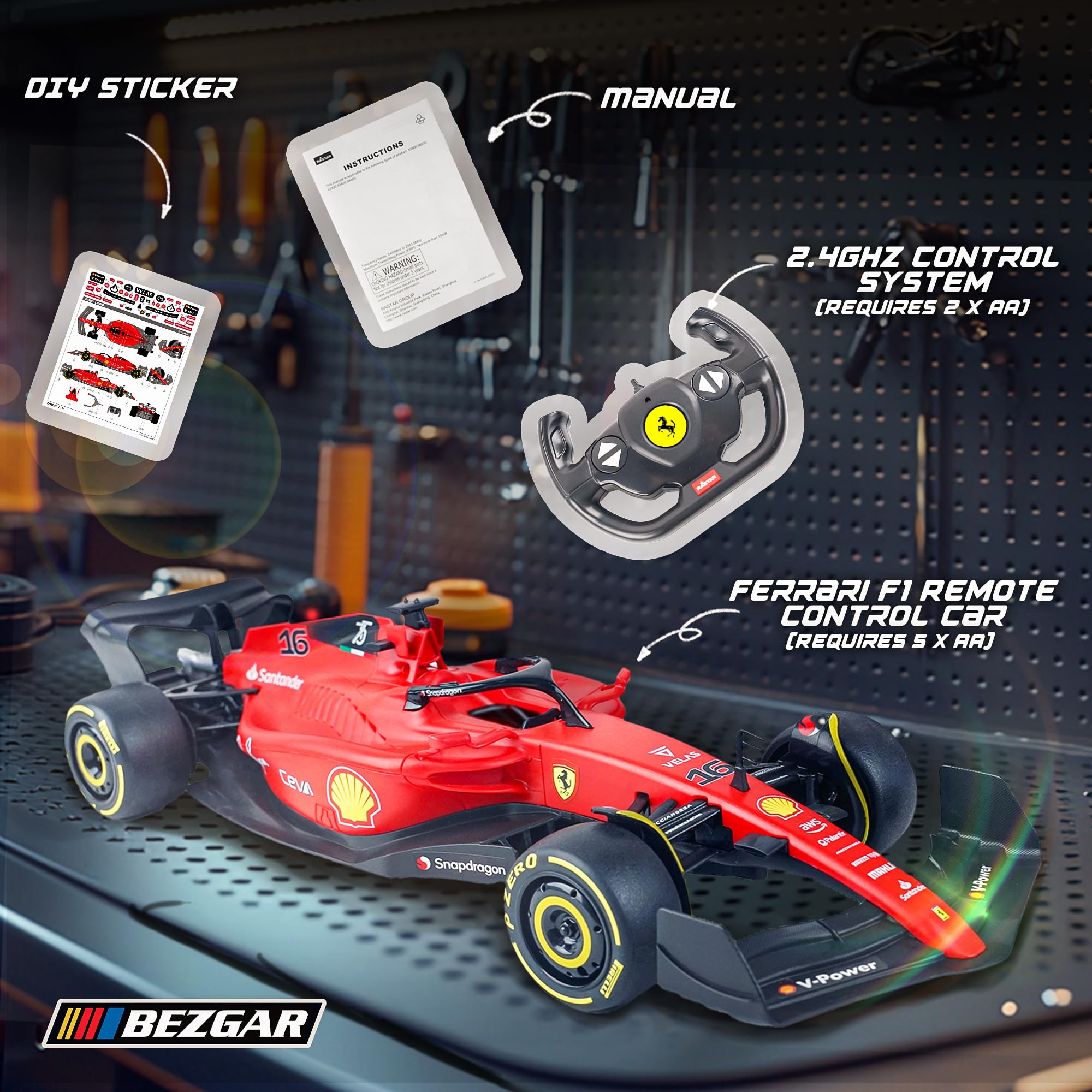 Amazon.com: BEZGAR Officially Licensed 1:12 Ferrari F1 Remote