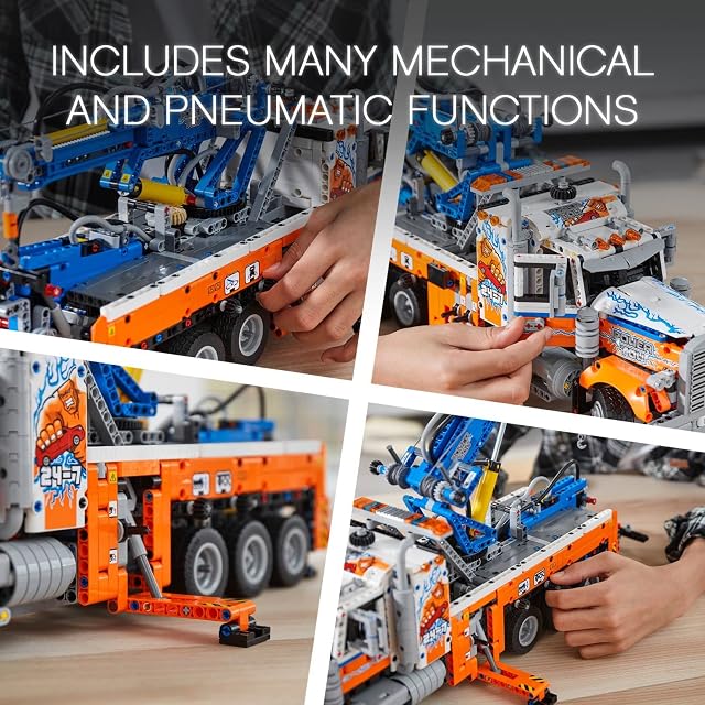 Foto 7 de 7 de LEGO Technic 42128 - Juego de construcción de camión de remolque resistente con grúa de juguete, serie…