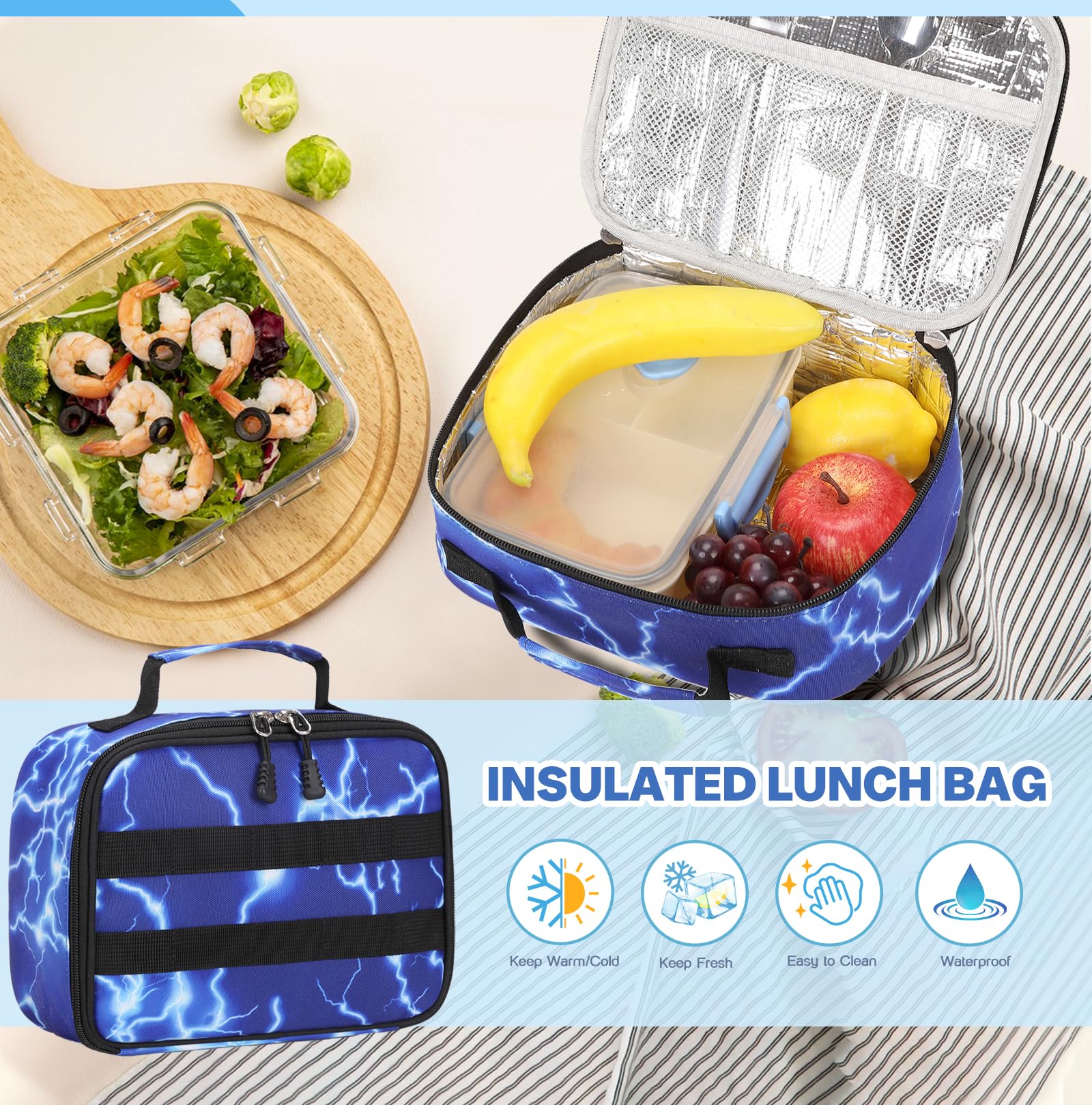 DIGOBAY Zaino con portapranzo, portapranzo per bambini