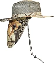 Tropic Hats Summer Wide Brim Mesh Safari/Outback W/Neck Flap & Snap Up Sides