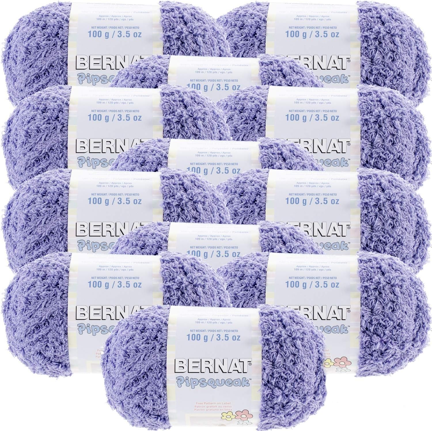 Bernat Grape, Pipsqueak Yarn, Multipack of 12, 12 Pack