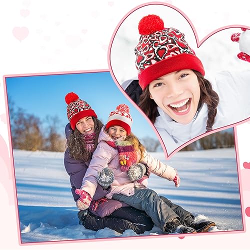 Miniatura 6 de Ramede 6 sombreros de punto para el día de San Valentín, sombrero de Mardi Gras, sombreros del día de San Patricio, sombrero de punto de invierno