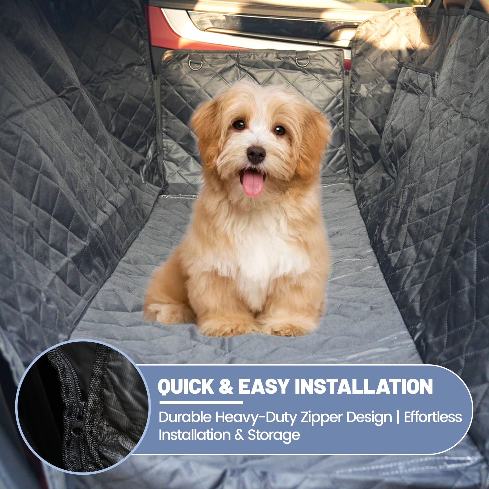 CoSofSLIP Dog Car Seat Cover for Pets Waterproof Seat Cover Hammock Scratch Proof Nonslip Back Seat Pet Bed Mat for Travel Durable Soft Back Seat Covers for Cars Trucks and SUVs (23.5 x 51 inch) - image 7
