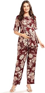 AV2 Women Rayon Printed Maternity Top & Pyjama Set -4050