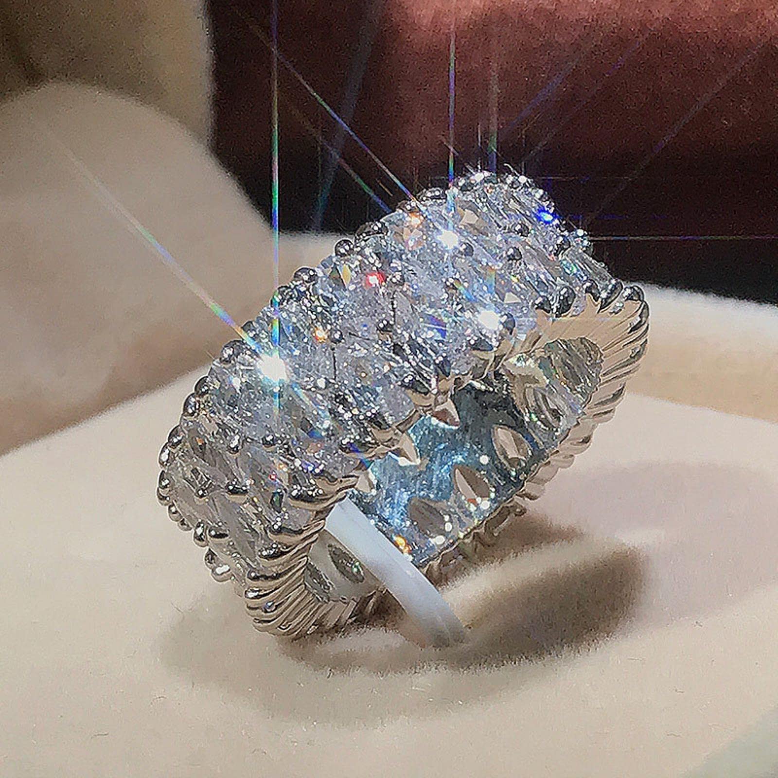 Moissanite Cross Ring – Two-Tone Iced Out Pavé Hip Hop Jewelry