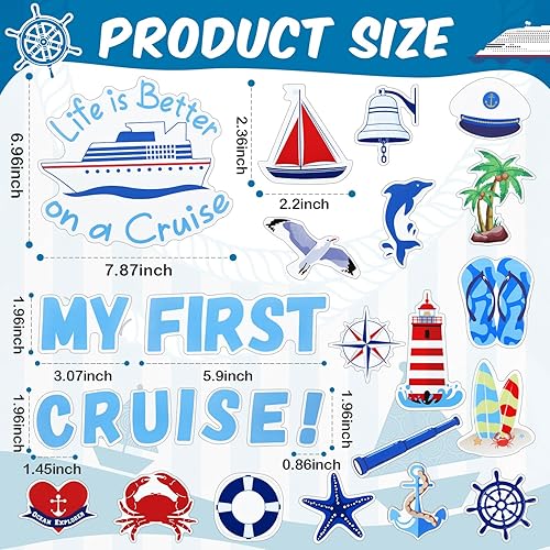 Miniatura 3 de 27 imanes náuticos para puerta de crucero, divertidos imanes magnéticos reutilizables para puerta de crucero, para puerta de cabina, barco,