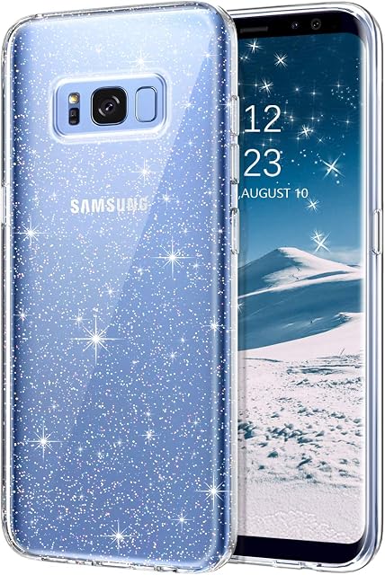 YINLAI Samsung Galaxy S8 Case Samsung S8 Case Crystal Clear Glitter Bling Sparkle Slim Thin Flexible Soft Rubber Cover Protective Anti-Slip Phone Cases for Samsung Galaxy S8,Transparent