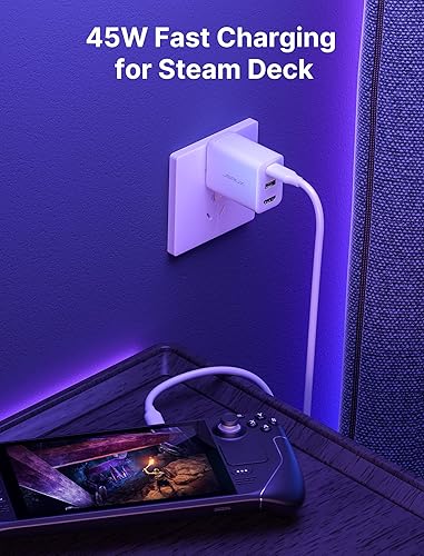 Miniatura 2 de JSAUX - Base de carga de 45 W para cubierta de vapor estación de acoplamiento de 3 puertos USB-CUSB-A4K HDMI con cable USB C 31 de 33 pies adaptador