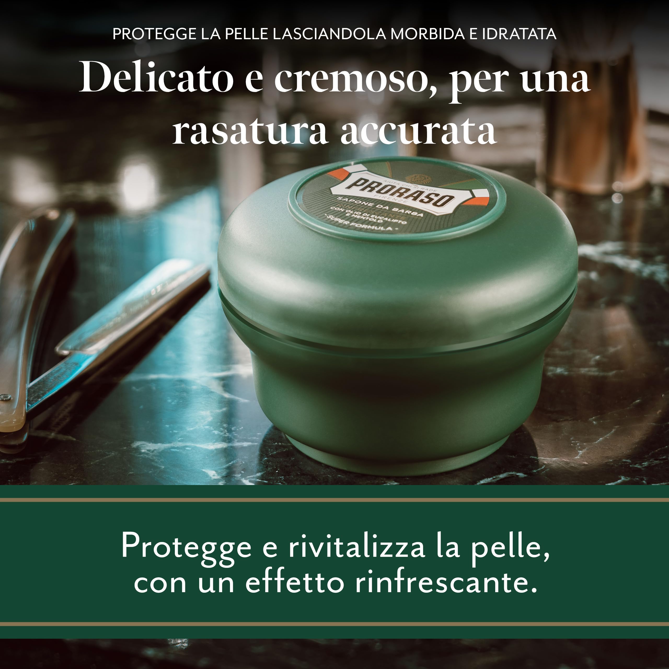 PRORASO SAPONE TUTTE LE BARBE RINFRESCANTE CIOTOLA VERDE 150ML