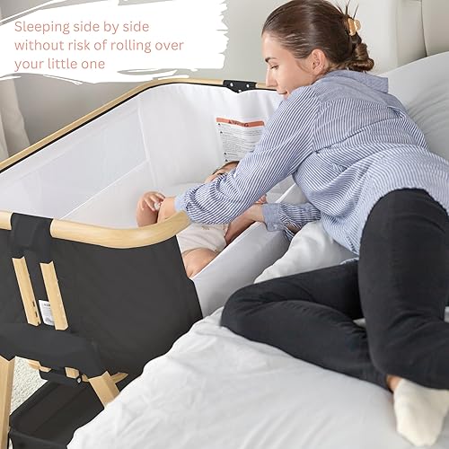 Miniatura 2 de Moisés de bebé 3 en 1 con ruedas, cama portátil para bebé con 7 alturas ajustables y colchón de espuma, cuna de noche para recién nacidos y bebés