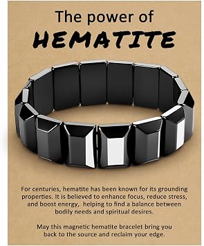 Hematite Bracelet 9 Inch Natural Hematite Stone Magnetic Bracelets