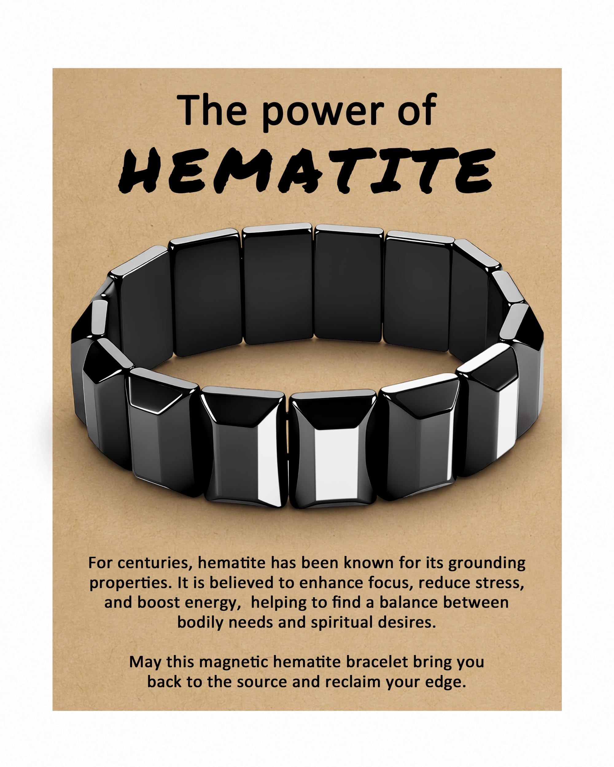Hematite Bracelet 9 Inch Natural Hematite Stone Magnetic Bracelets