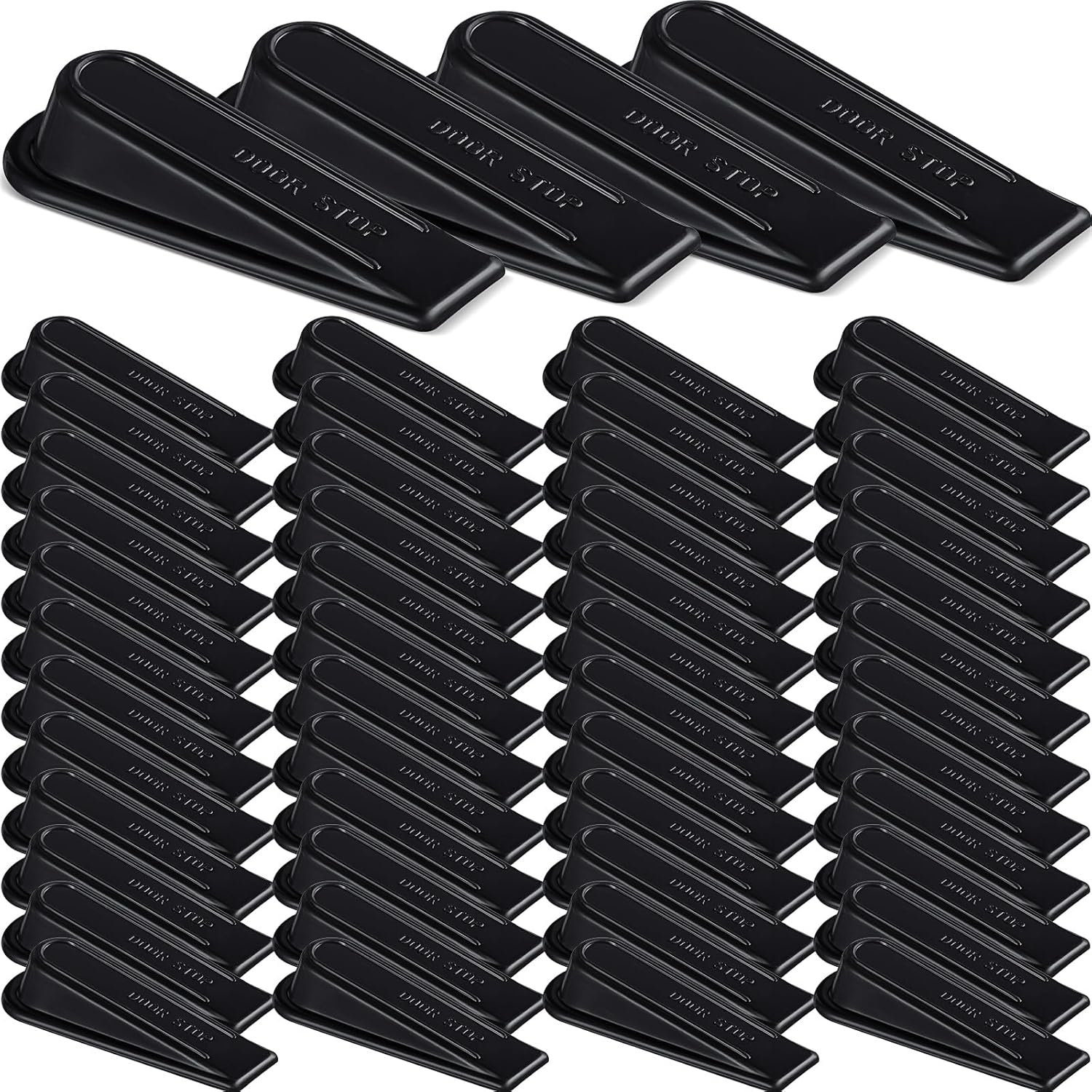 Frienda 48 Pcs Door Stoppers Heavy Duty Door Stop Wedge Rubber Door Stoppers for Door Bottom Carpet Tile Concrete Wooden Floor