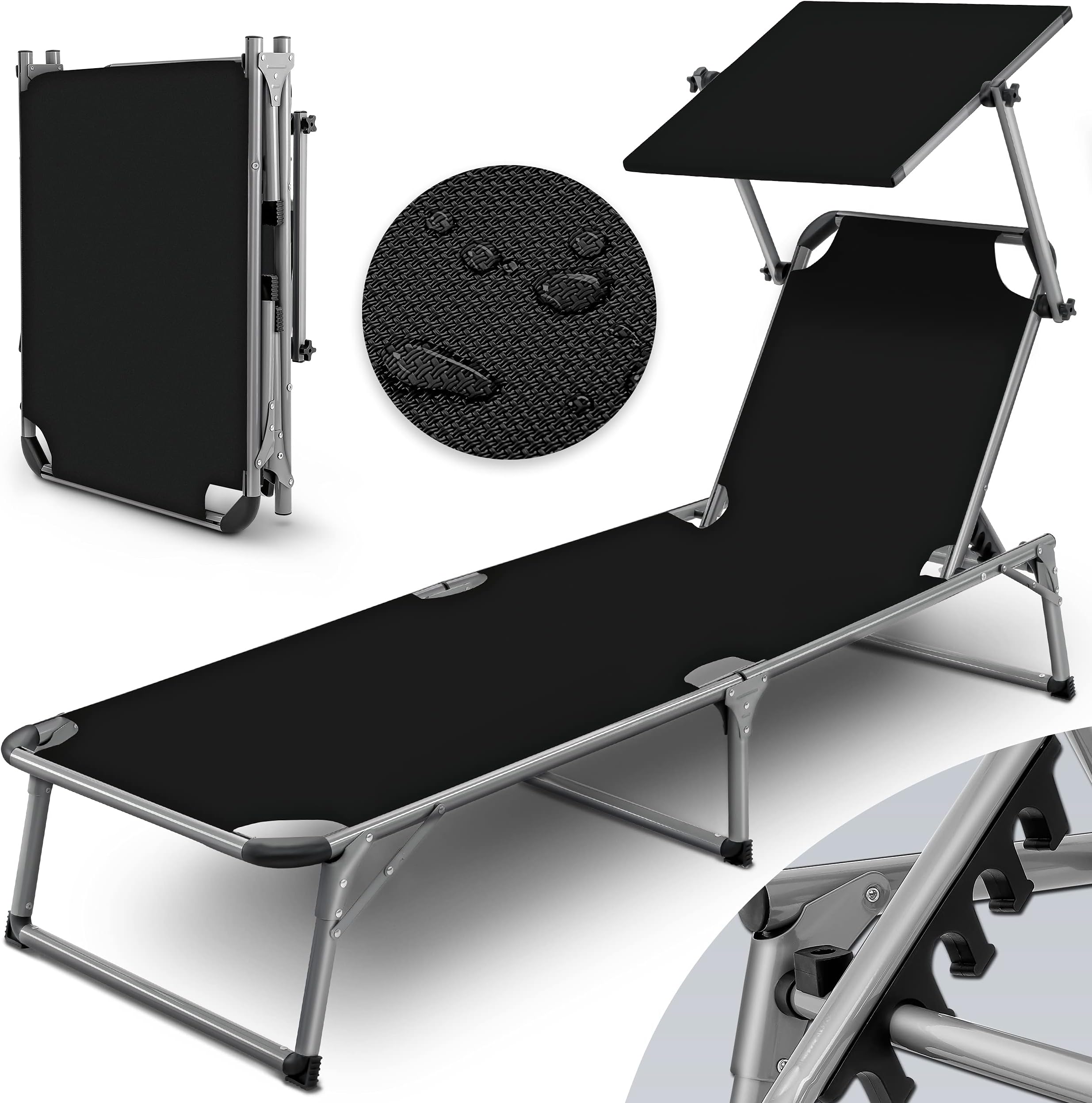 Tectake Sonnenliege Schaukelstuhl 2in1 - Perfekte Relaxliege Für Garten & Balkon