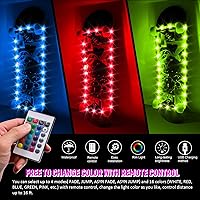 Vista 3 de Versión de carga USB mejorada: luz LED para patineta, luz de borde de monopatín con control remoto, 16 cambios de color, libre de cambios