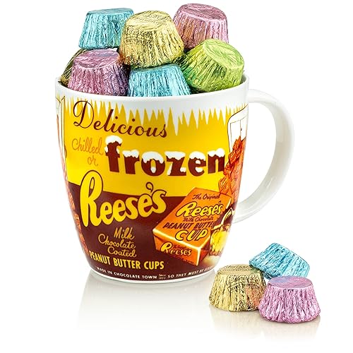 Taza de café y té vintage, 17 onzas con 1 libra de tazas de mantequilla de maní (Pascua)