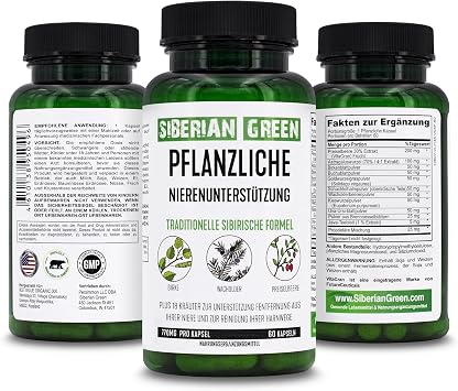 Siberian Green Herbal Kidney Detox 60 Capsules Cranberry Birch Juniper Traditional Siberian Formula