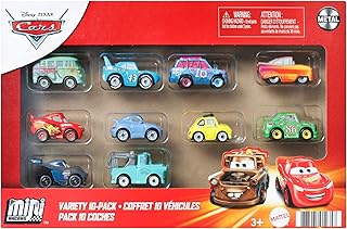 Mattel Disney and Pixar Cars Mini Racers 10-Pack, Collectible Set with 10 Toy Vehicles, Fan-Favorite Characters (Amazon Exclusive)