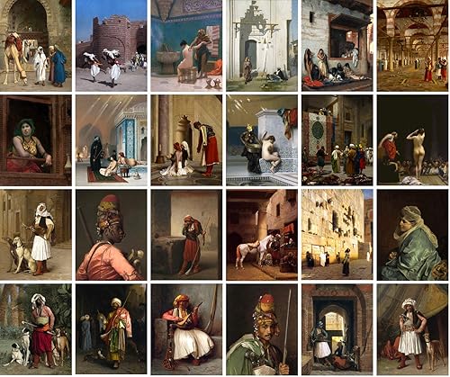 Miniatura 4 de Calcomanías grandes (24 piezas de 2.5 x 3.5 pulgadas) increíbles paisajes y gente hermosa, ilustración de arte de pared vintage