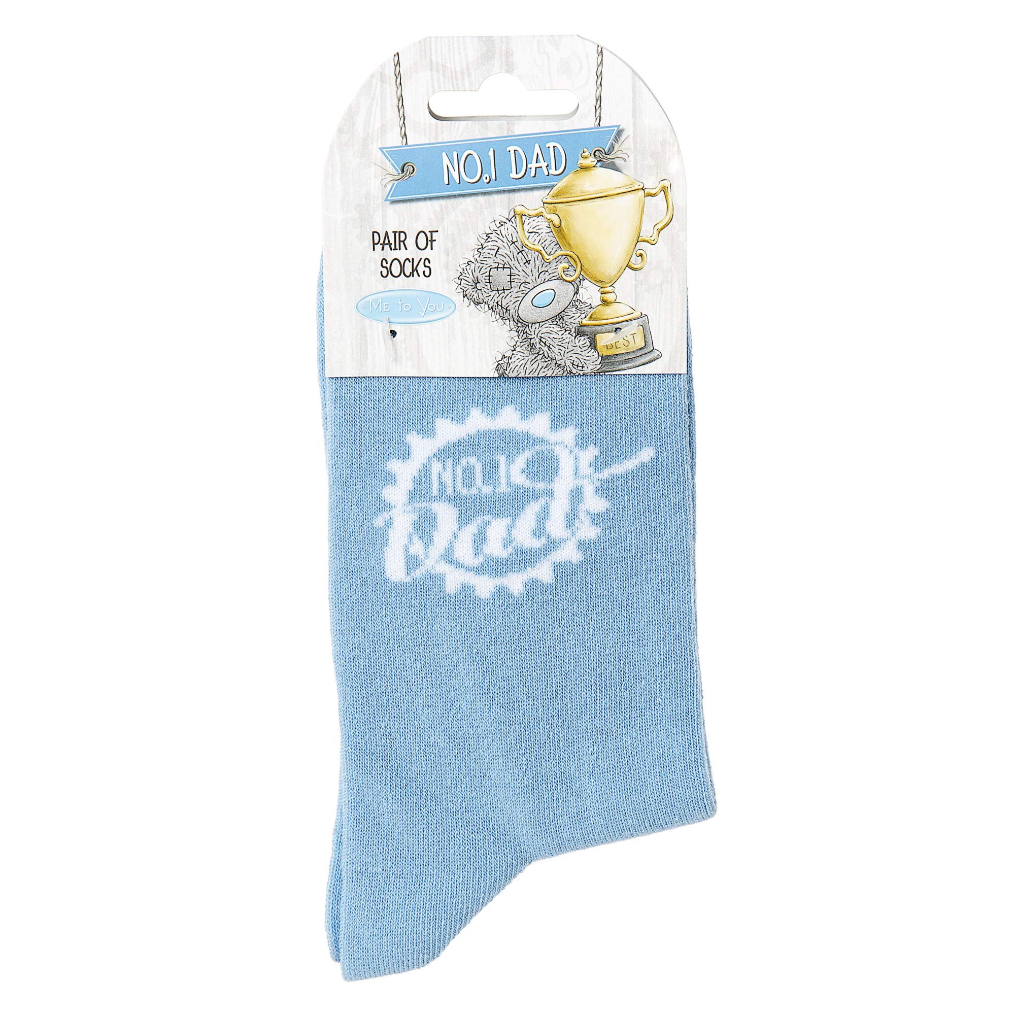 Me to You Men's 1 Dad Socks, Father's Day Gift-Blue, 7-10