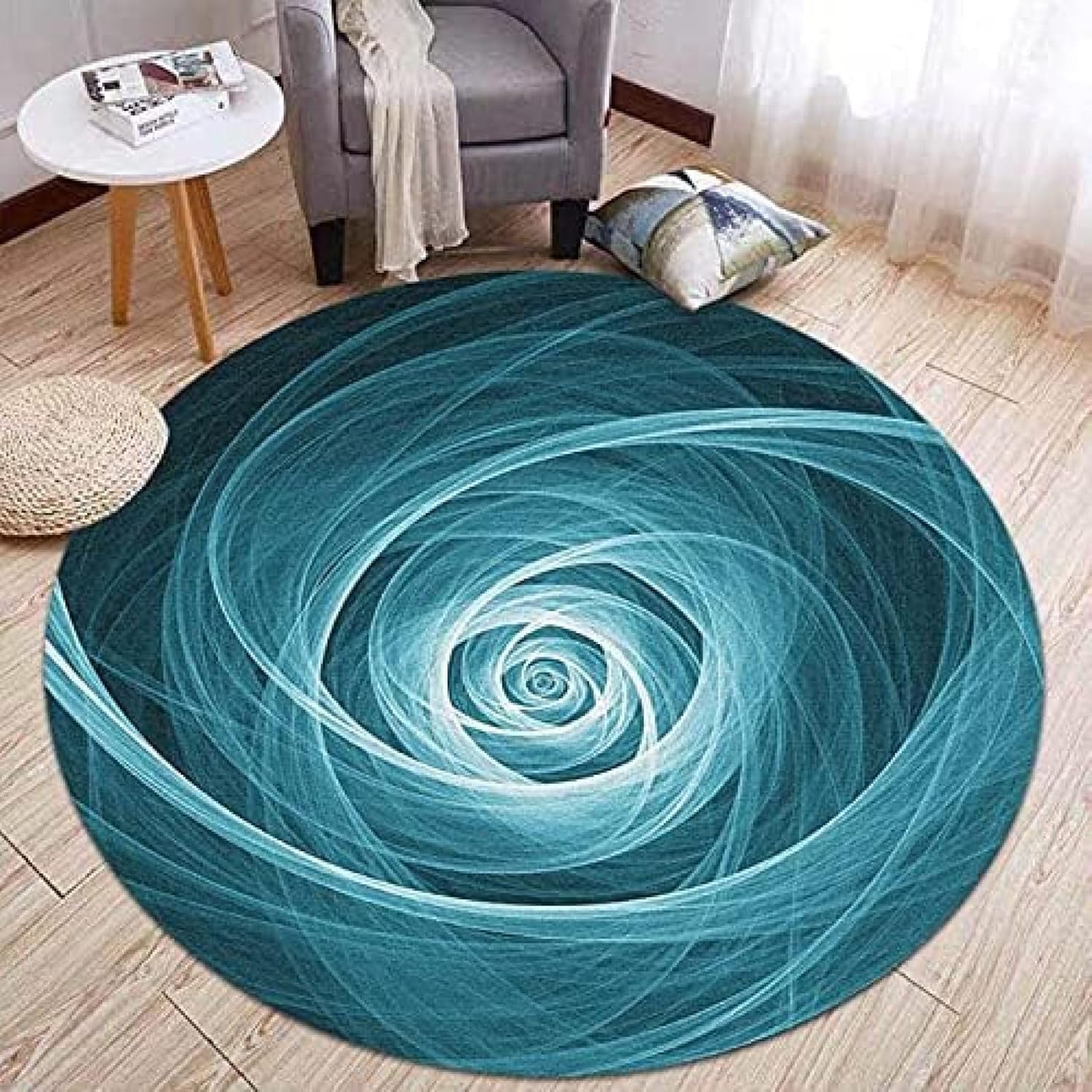 Tapis rond contemporain de cuisine et pièces à vivre - Confort quotidien lavable
