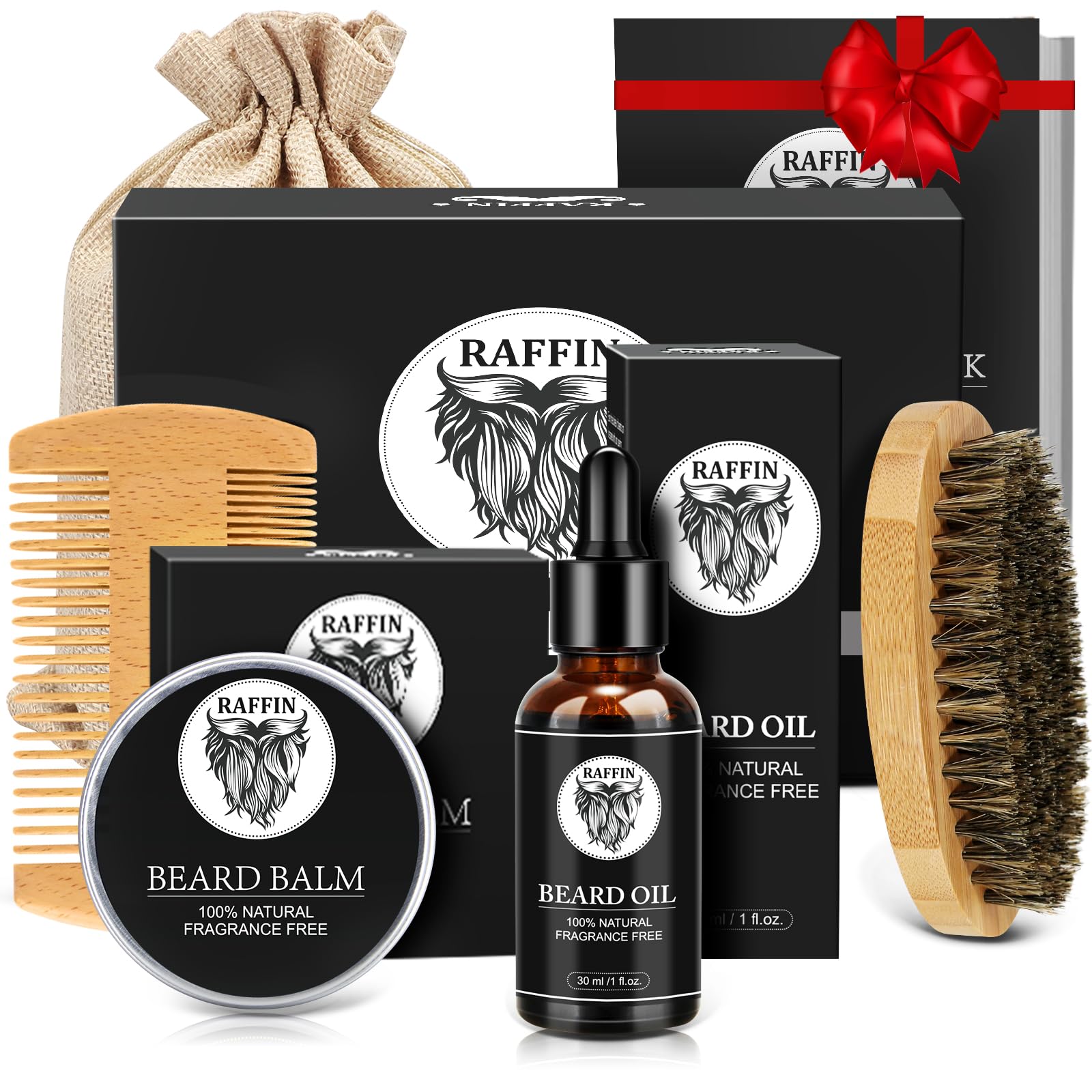 Dad Gifts Fathers Day - Beard Kit with Beard Oil, Balm, Brush, Comb & Bonus Keychain, Men's Self-care Set & Constant Keepsake, Birthday Gift for Daddy/Papa, Dad Day Gifts from Kids Daughter Son
