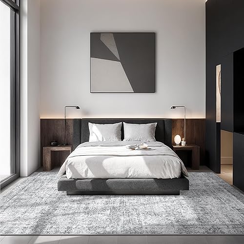 Miniatura 252 de Rugland Alfombras de área de 8 x 10, alfombra lavable resistente a las manchas, alfombras antideslizantes para sala de estar, alfombras tribales