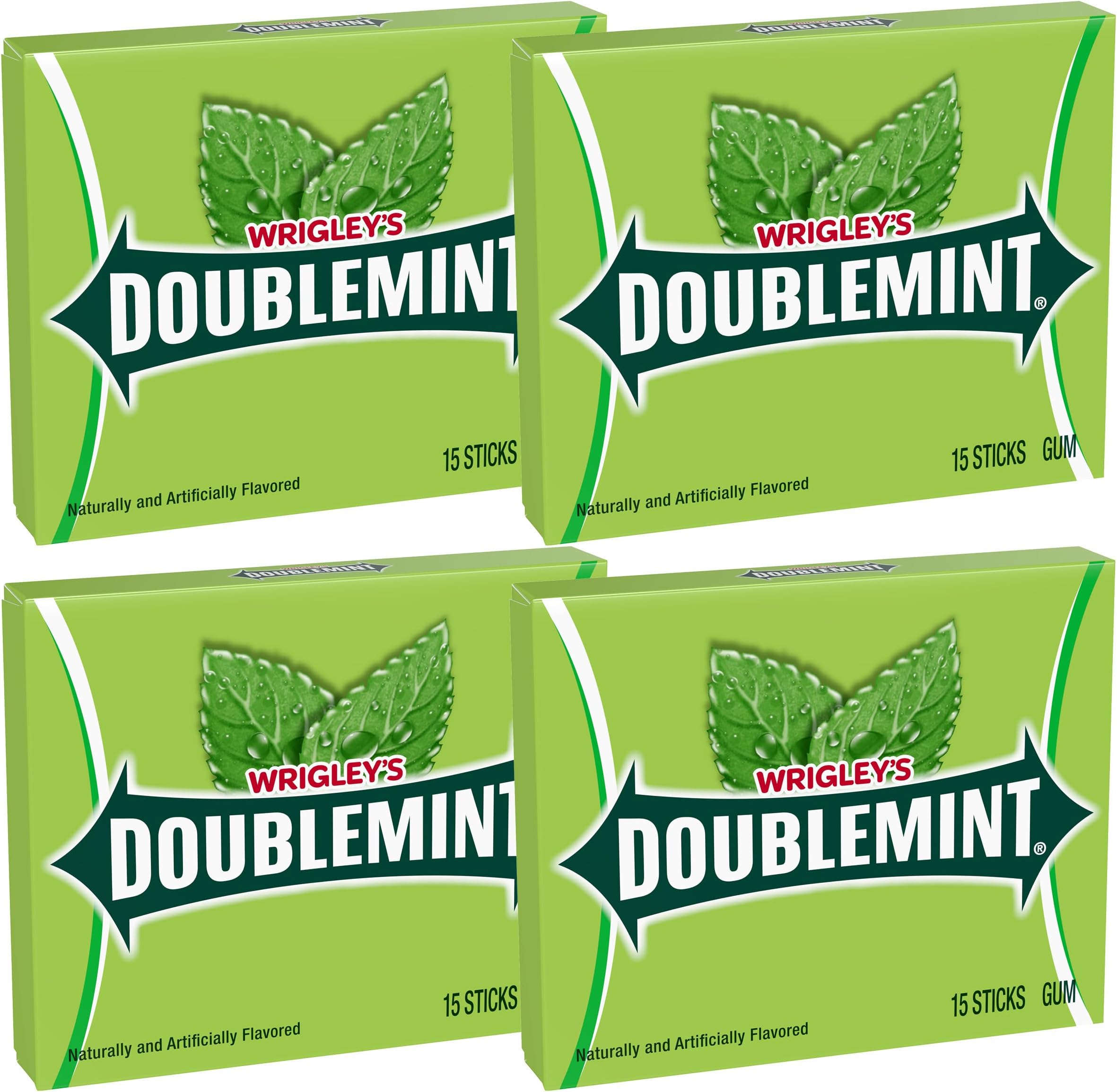 - Wrigley Mint Chewing Gum, 15 Stick (Pack of 4), 60 Gum Pieces