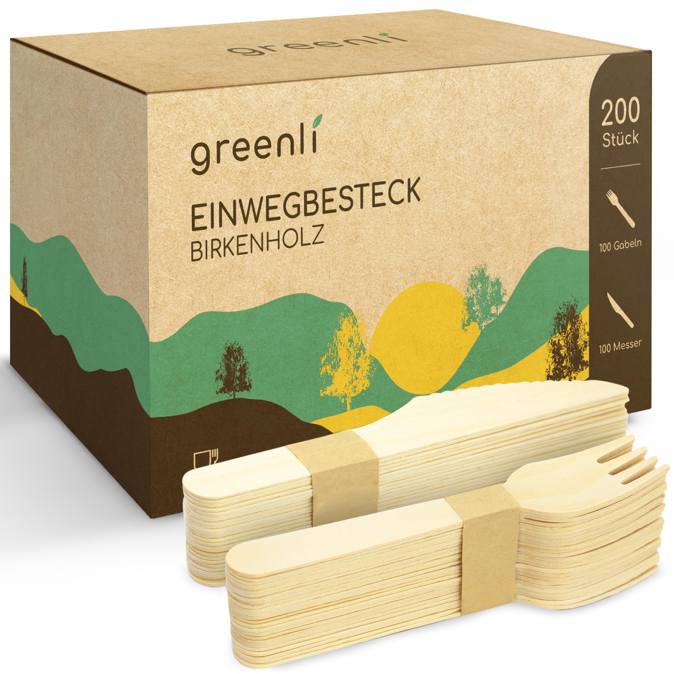 greenli® Einwegbesteck Holz