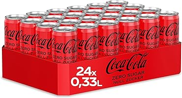 Coca-Cola Zero Sugar / Koffeinhaltiges Erfrischungsgetränk in stylischen Dosen mit originalem Coca-Cola Geschmack - null...